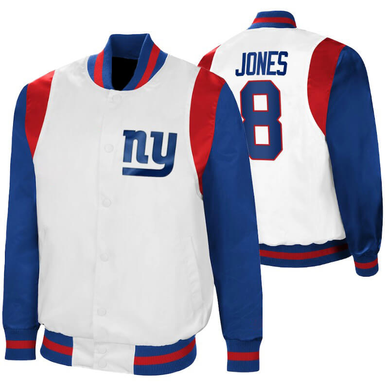 NFL New York Giants Daniel Jones Satin Jacket (1) NFL New York Giants Daniel Jones Satin Jacket