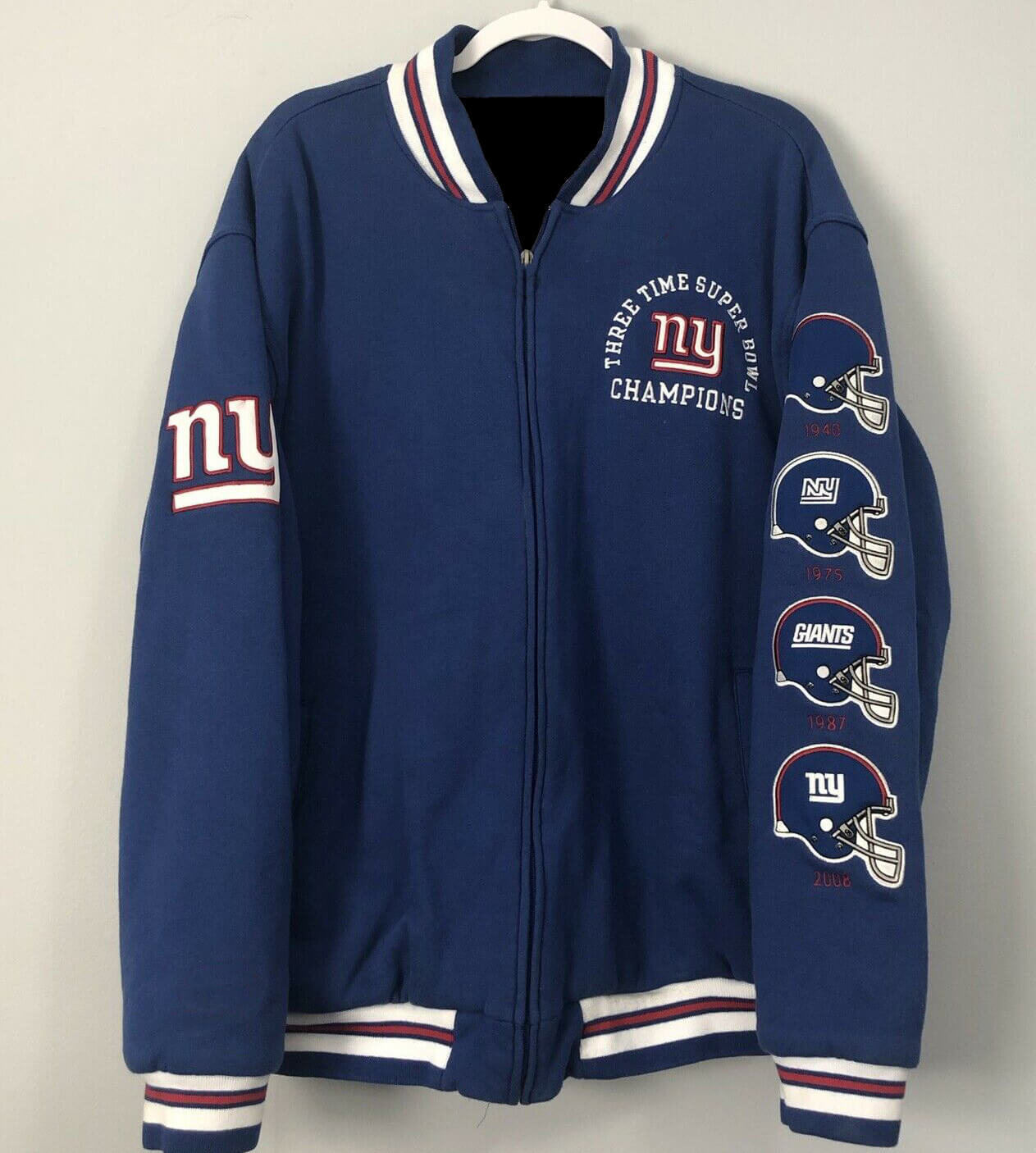 NFL New York Giants Super Bowl Champions Wool Jacket (1) NFL New York Giants Super Bowl Champions Wool Jacket