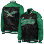 NFL Philadelphia Eagles Black And Green Satin Jacket