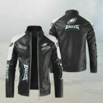 NFL Philadelphia Eagles Black And White Leather Jacket