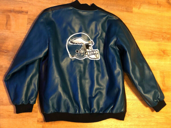 NFL Philadelphia Eagles Blue And Black Leather Jacket