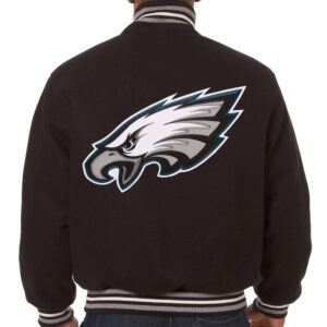 NFL Philadelphia Eagles Brown Wool Jacket