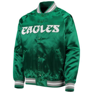 NFL Philadelphia Eagles Football Green Satin Jacket