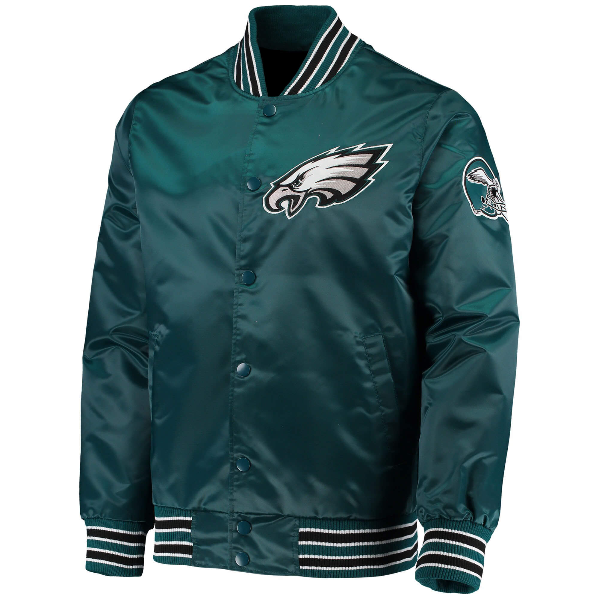 NFL Philadelphia Eagles Green Satin Jacket (1) NFL Philadelphia Eagles Green Satin Jacket
