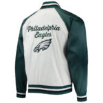 NFL Philadelphia Eagles White And Green Satin Jacket