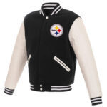 NFL Pittsburgh Steelers Black And White Varsity Jacket