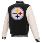 NFL Pittsburgh Steelers Black And White Varsity Jacket