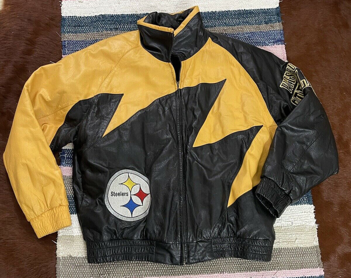 NFL Pittsburgh Steelers Black And Yellow Leather Jacket (1) NFL Pittsburgh Steelers Black And Yellow Leather Jacket