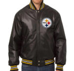 NFL Pittsburgh Steelers Black Leather Jacket