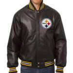 NFL Pittsburgh Steelers Black Leather Jacket