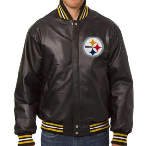 NFL Pittsburgh Steelers Black Leather Jacket