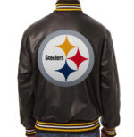 NFL Pittsburgh Steelers Black Leather Jacket
