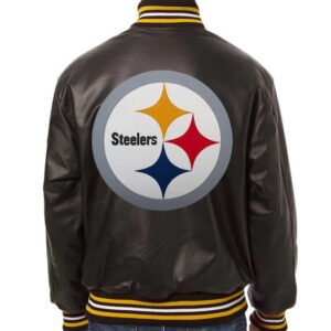 NFL Pittsburgh Steelers Black Leather Jacket
