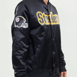 NFL Pittsburgh Steelers Black Satin Jacket