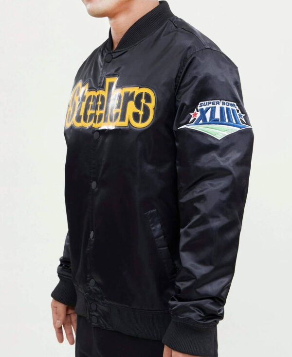 NFL Pittsburgh Steelers Black Satin Jacket
