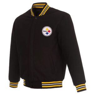 NFL Pittsburgh Steelers Black Wool Jacket