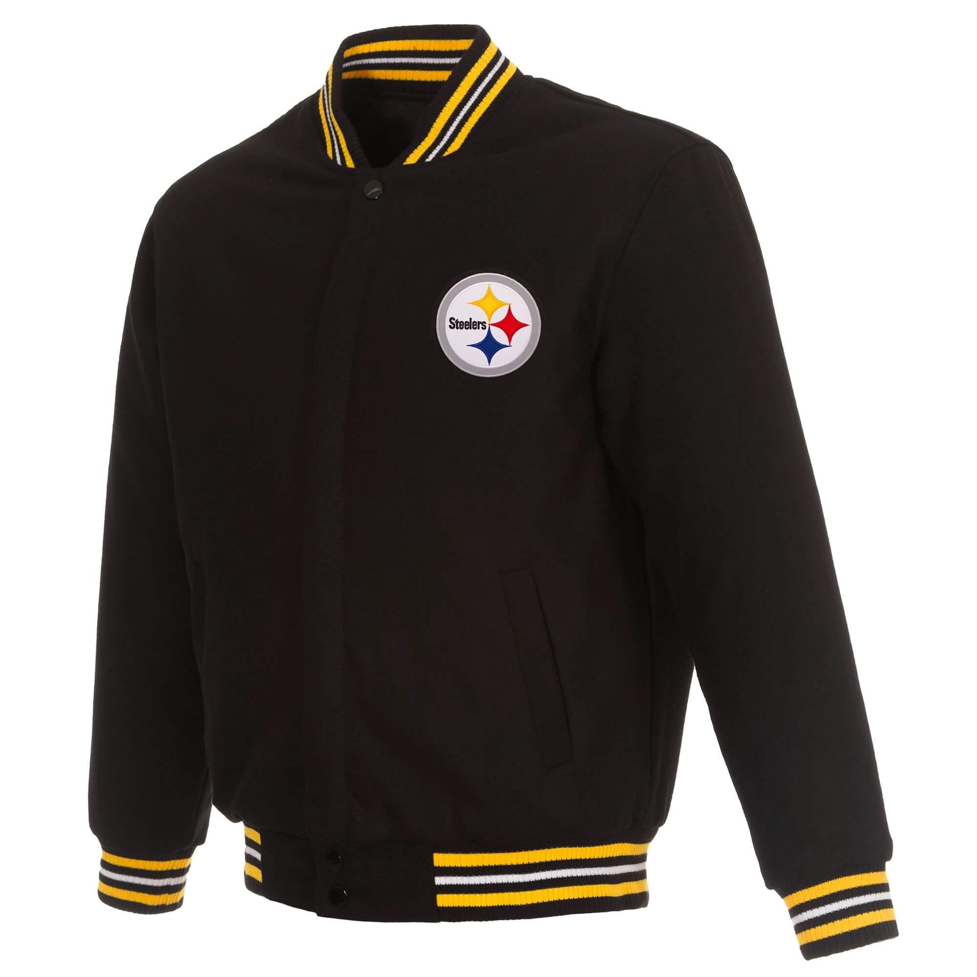 NFL Pittsburgh Steelers Black Wool Jacket (1) NFL Pittsburgh Steelers Black Wool Jacket