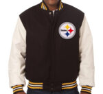 NFL Pittsburgh Steelers Brown And White Varsity Jacket
