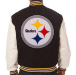 NFL Pittsburgh Steelers Brown And White Varsity Jacket