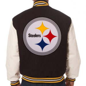 NFL Pittsburgh Steelers Brown And White Varsity Jacket