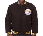 NFL Pittsburgh Steelers Brown Wool Jacket