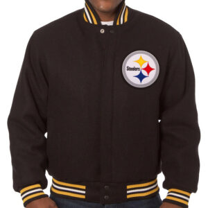 NFL Pittsburgh Steelers Brown Wool Jacket