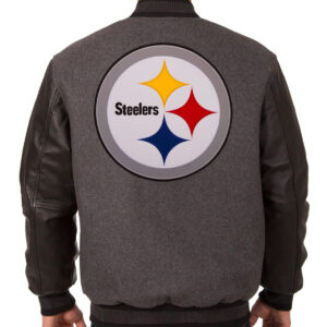 NFL Pittsburgh Steelers Gray And Black Varsity Jacket