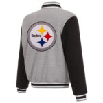 NFL Pittsburgh Steelers Gray And Black Wool Jacket
