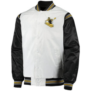 NFL Pittsburgh Steelers White And Black Satin Jacket