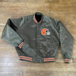 NFL Team Cleveland Browns Black Satin Jacket