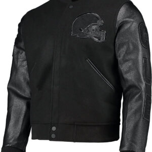 NFL Team Cleveland Browns Football Black Varsity Jacket