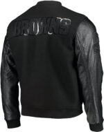 NFL Team Cleveland Browns Football Black Varsity Jacket