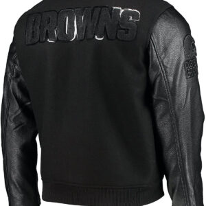 NFL Team Cleveland Browns Football Black Varsity Jacket