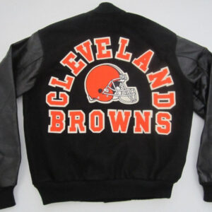 NFL Team Cleveland Browns Football Black Varsity Jacket