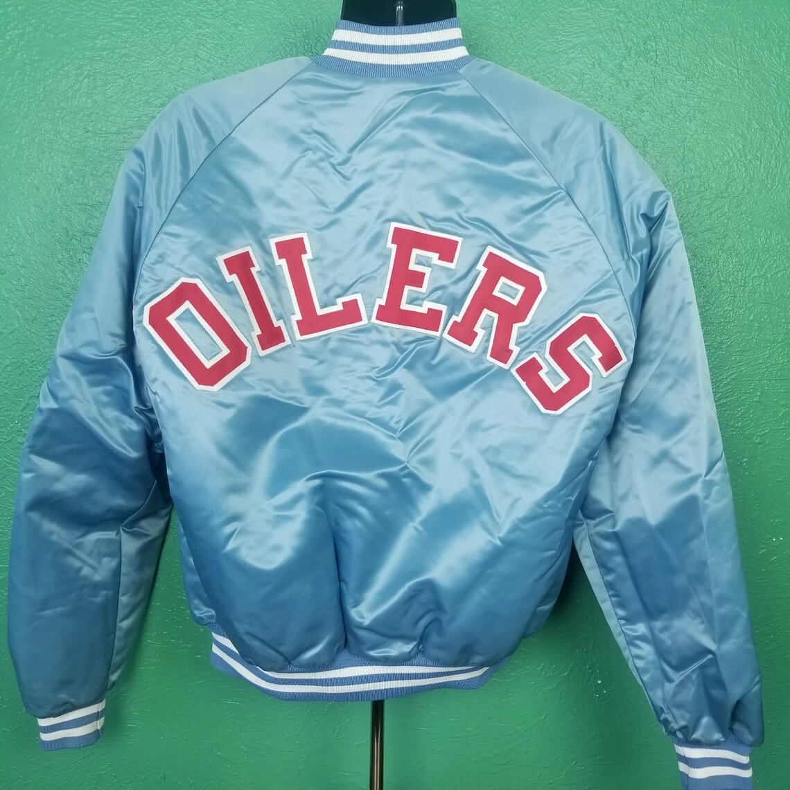 NFL Team Houston Oilers Football Satin Jacket Maker of Jacket