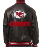 NFL Team Kansas City Chiefs Black Leather Jacket
