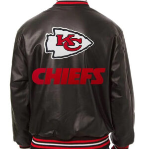 NFL Team Kansas City Chiefs Black Leather Jacket