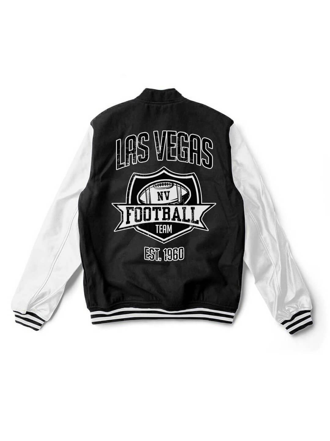 NFL Team Las Vegas Raiders Football Varsity Jacket (2) NFL Team Las Vegas Raiders Football Varsity Jacket
