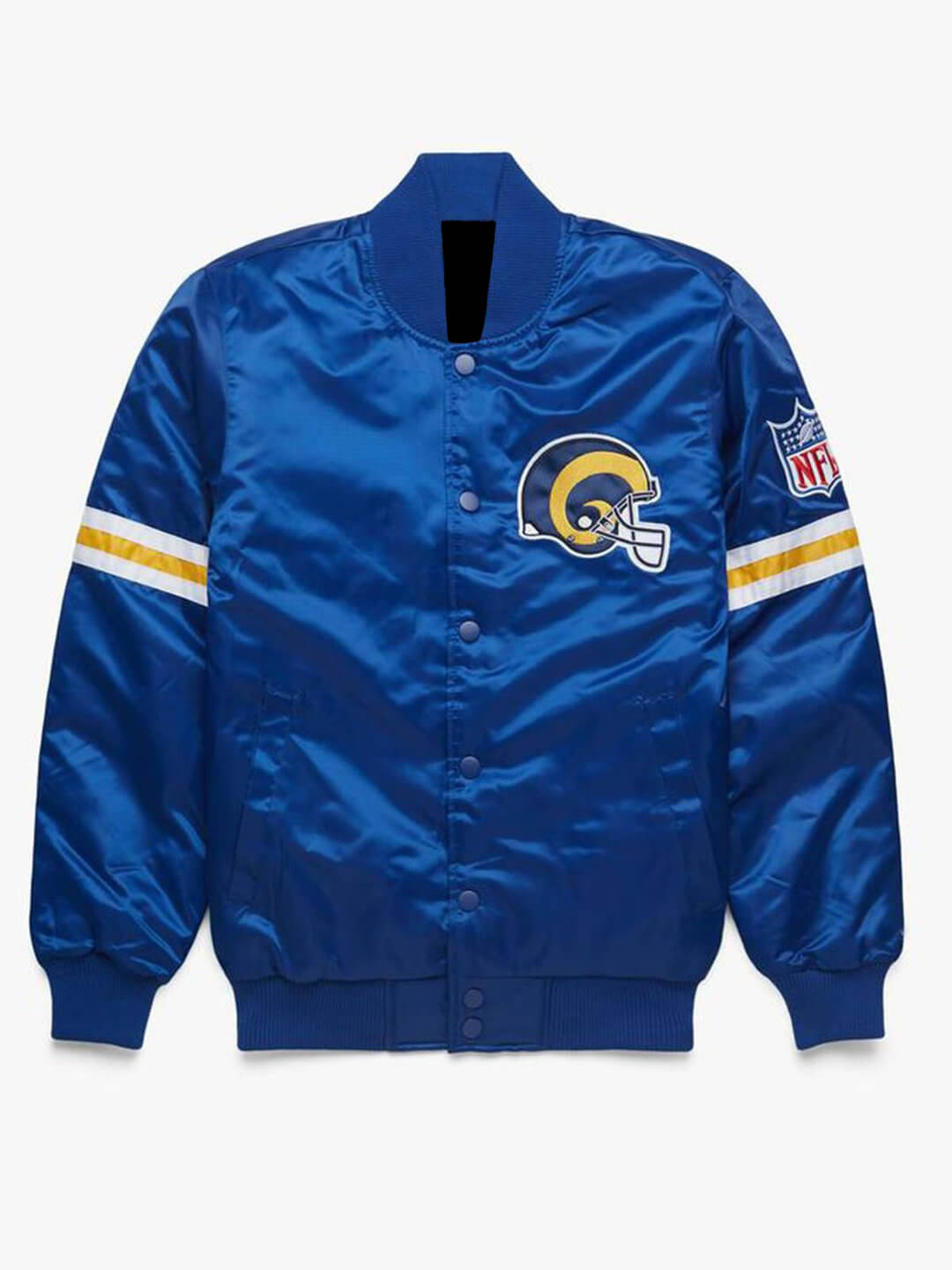 NFL Team Los Angeles Rams Blue Satin Jacket (1) NFL Team Los Angeles Rams Blue Satin Jacket