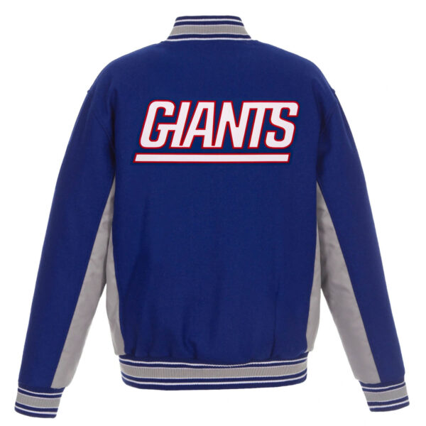 NFL Team New York Giants Blue And Gray Wool Jacket