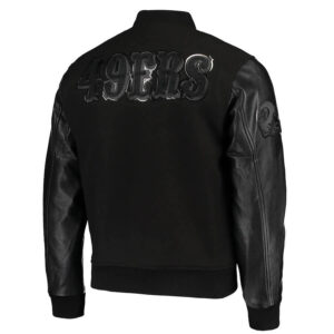 NFL Team San Francisco 49ers Black Varsity Jacket
