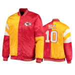 NFL Tyreek Hill Kansas City Chiefs Tricolor Satin Jacket