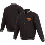 NFL Washington Commanders Brown Bomber Jacket
