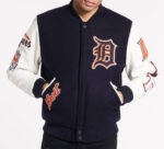 Navy Blue MLB Detroit Tigers Varsity Jacket