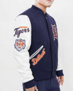 Navy Blue MLB Detroit Tigers Varsity Jacket