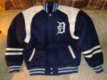 Navy Blue MLB Detroit Tigers Wool Jacket