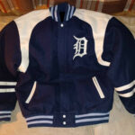 Navy Blue MLB Detroit Tigers Wool Jacket