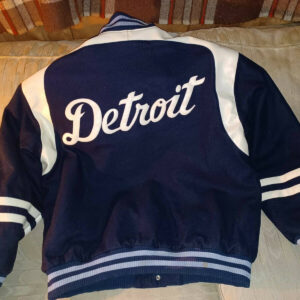 Navy Blue MLB Detroit Tigers Wool Jacket