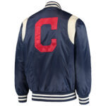 Navy MLB Cleveland Indians Satin Jacket