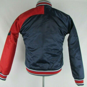 Navy Red MLB Cleveland Indians Satin Jacket